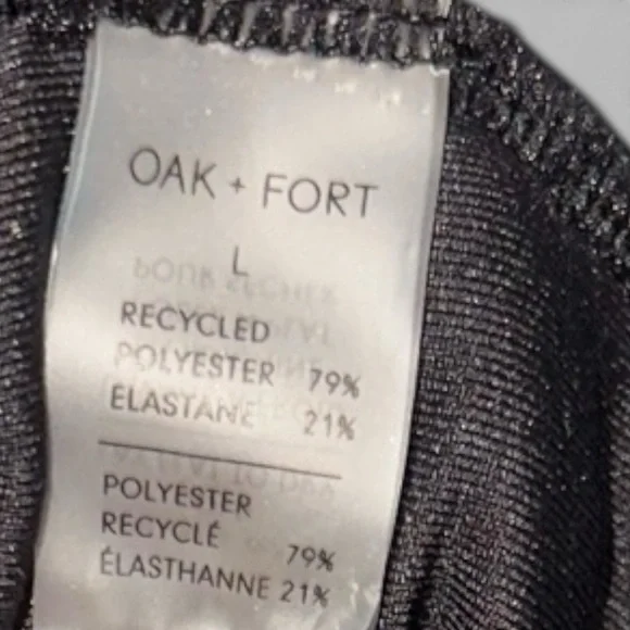 OAK + FORT MOCKNECK SWIM TOP Women’s Large black - Picture 4 of 5
